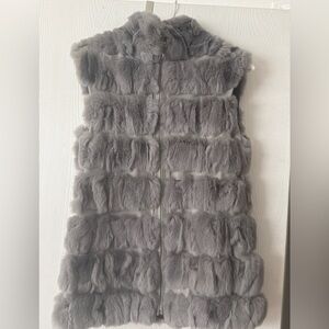 Gray Real Fur Vest